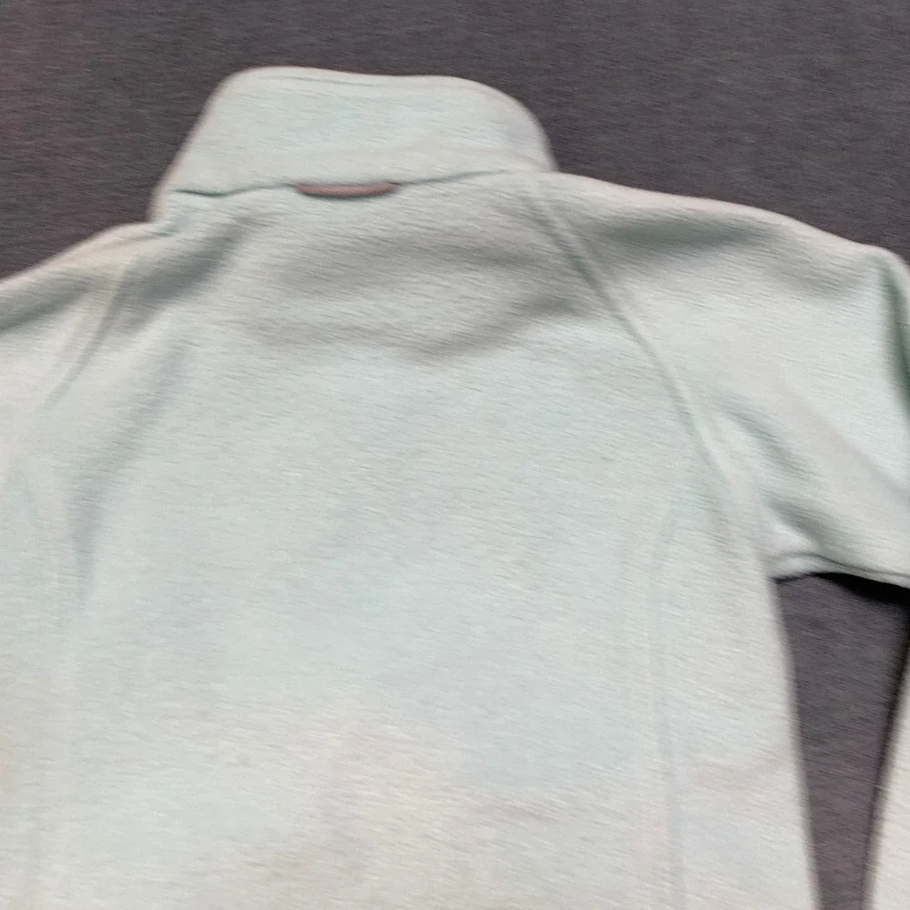 Columbia Fleece Jacket Girls XS Aqua Logo Mock Neck Long Sleeve Full Zip Winter